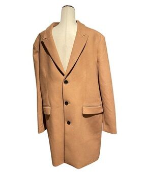 NEW Mens XXL Wool Coat Express Jacket Overcoat Tan $298 Wool-Blend 2XL